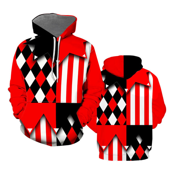 Jester Clown Costume Halloween Black And Red Hoodie For Men & Women FHT1047