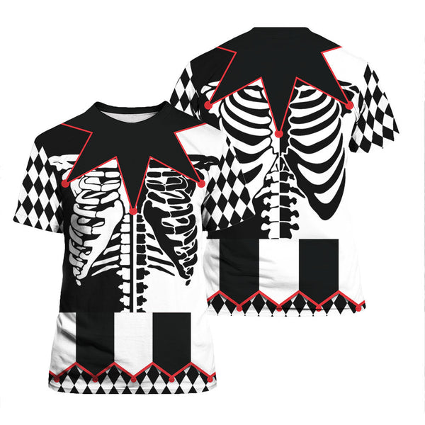Jester Skeleton Halloween Costume T Shirt For Men & Women FHT1060