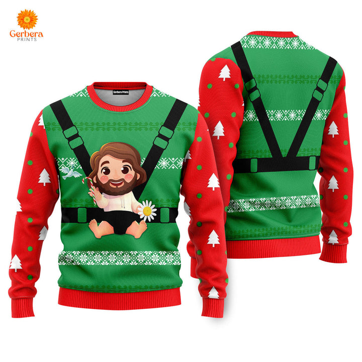 Jesus Baby Funny Red Green Christmas Sweaters For Men & Women UH1730
