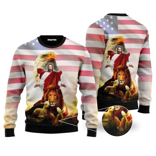 Jesus Ugly Christmas Sweater | For Men & Women | UH1066-Colorful-Gerbera Prints.