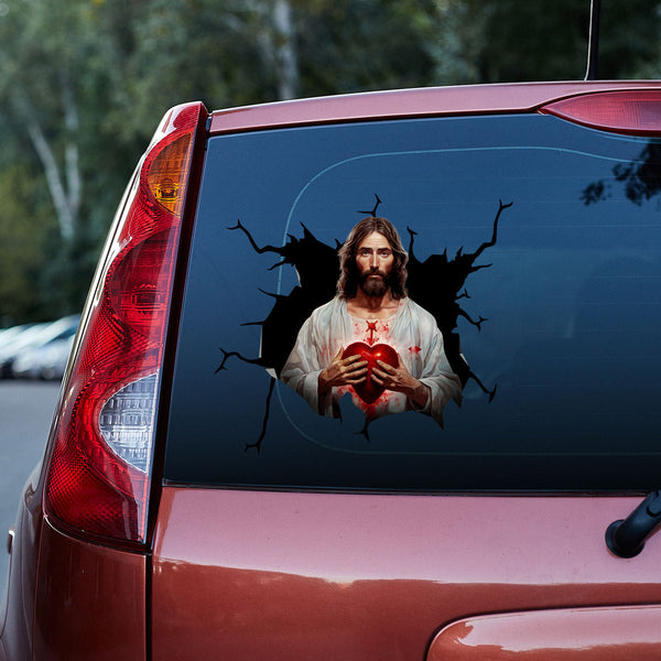 Jesus With Sacred Heart 3D Vinyl Car Decal Stickers CS8108