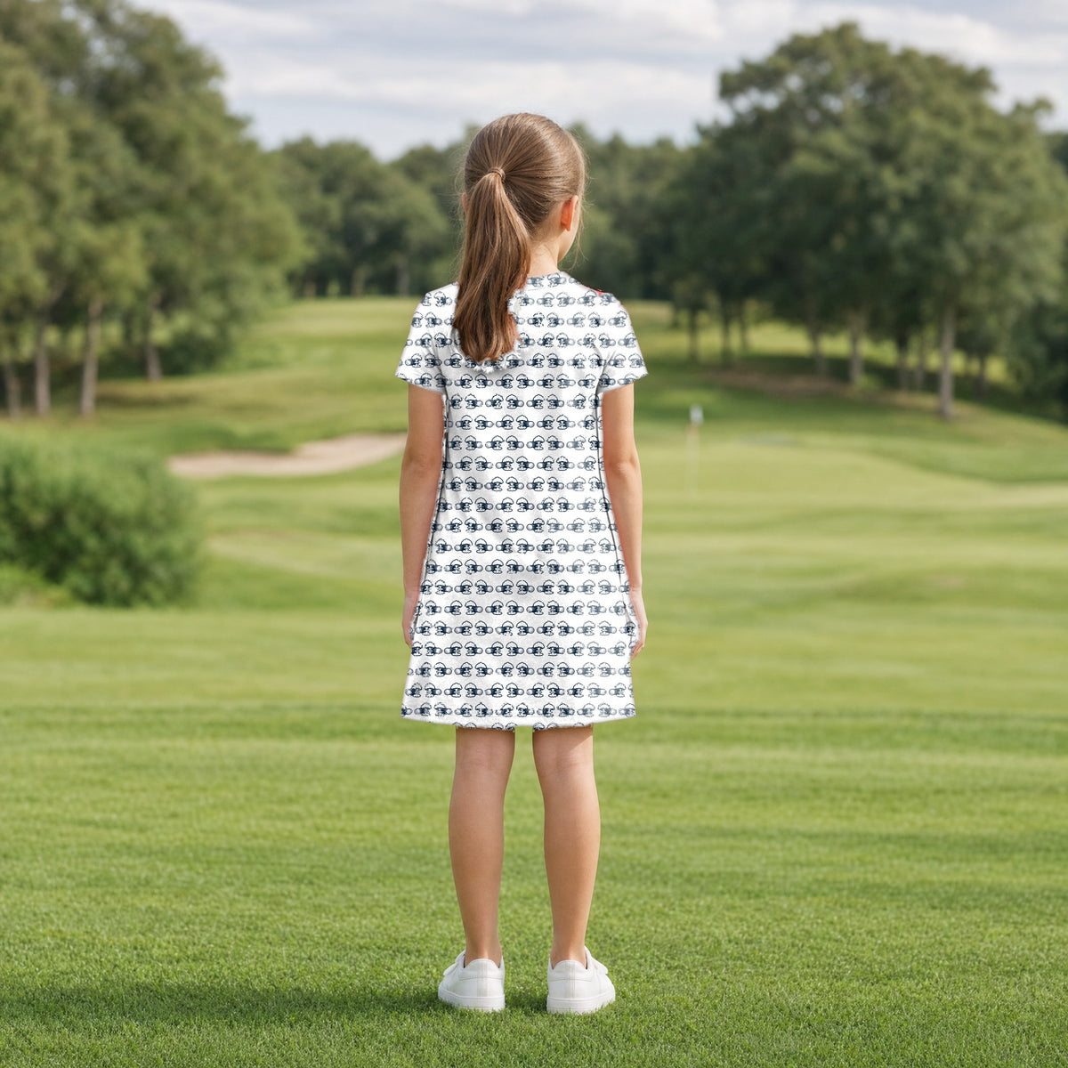 Total Tee Destruction Kids Dress - Model Back