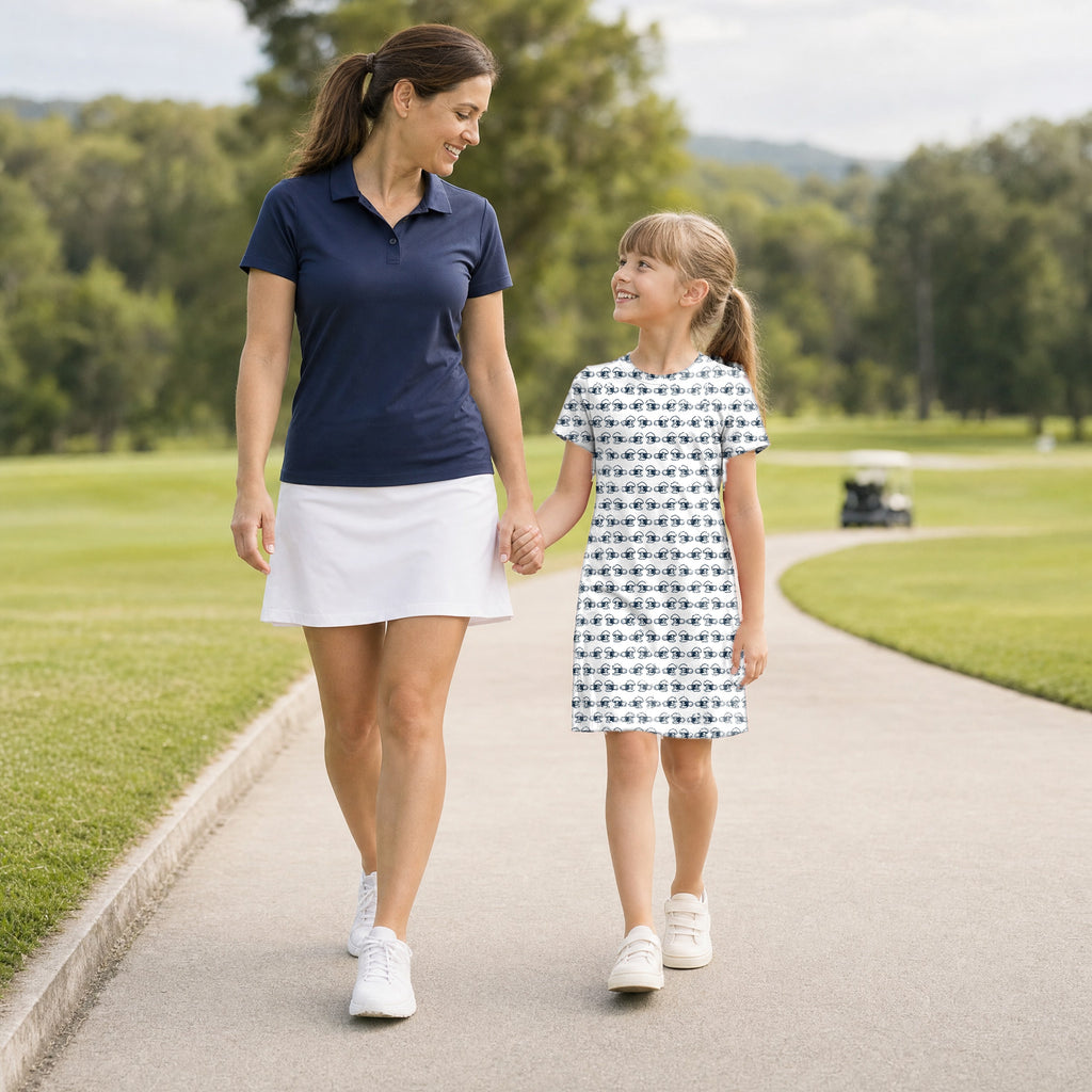 Total Tee Destruction Kids Dress - Model Front with Mom
