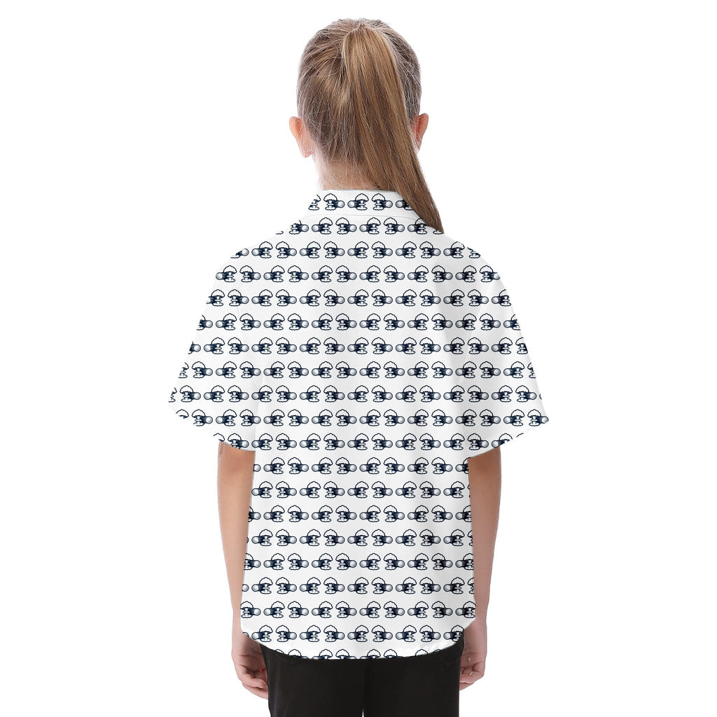 Total Tee Destruction Kids Hawaiian Shirt - Girl Model Back