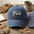 Embroidered Live Free crossed golf clubs hat