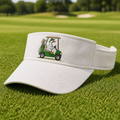 Goose Driving a Golf Cart Embroidered Visor - Lifestyle, White