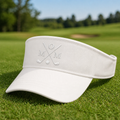 Golf Mom Monogram Crossed Clubs Embroidered Visor - Lifestyle, White