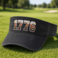 1776 Eagle Feathers Patriotic Embroidered Visor - Lifestyle, Black