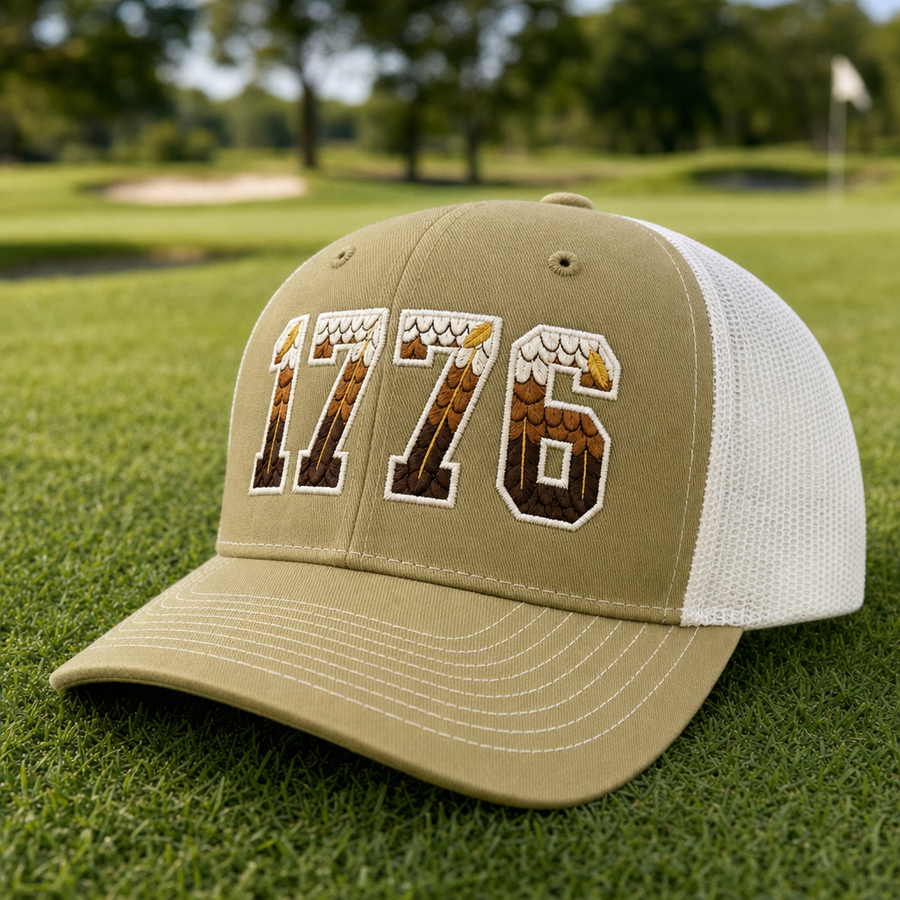 1776 Eagle Feathers Patriotic Embroidered Trucker Hat