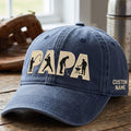 Personalized embroidered papa hat with golf, fishing, baseball and BBQ silhouettes