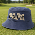 Personalized Papa Golf, Fishing & BBQ Embroidered Bucket Hat - Lifestyle, Navy