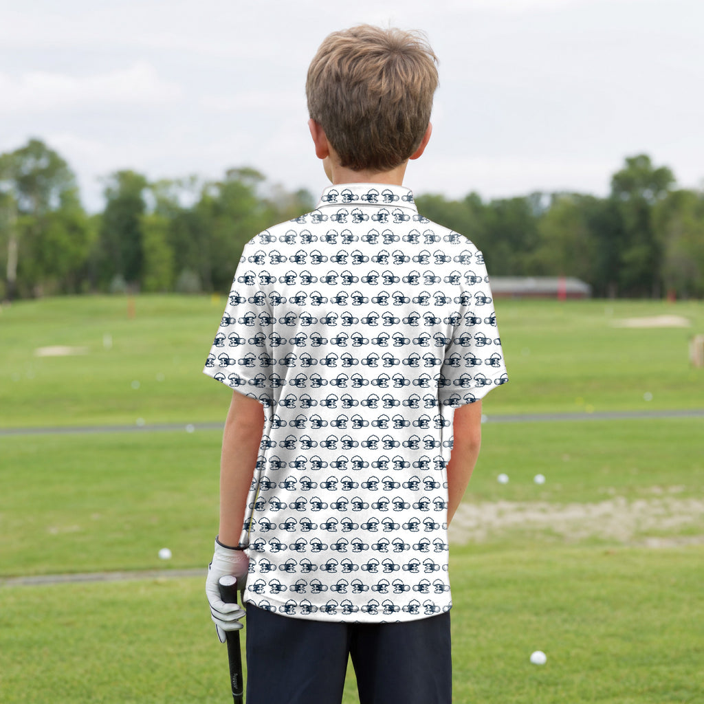Total Tee Destruction Youth Golf Polo - Model Back