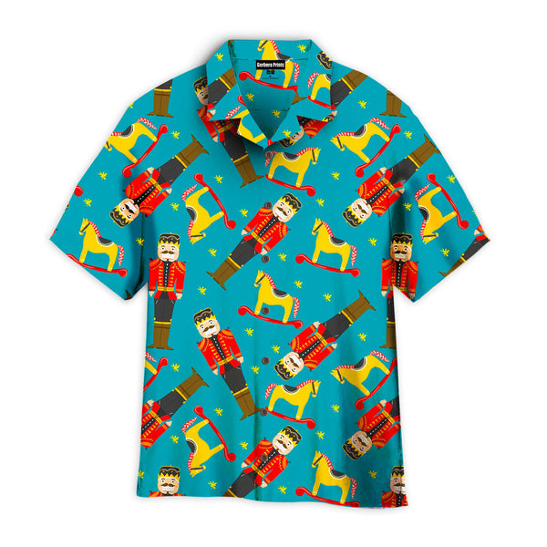 Christmas NutCracker Horse Toys Ride Pattern Aloha Hawaiian Shirts For Men & For Women | WT7546-Colorful-Gerbera Prints.