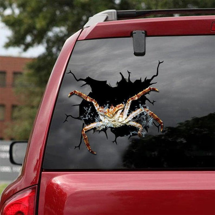 King Crab Cracked Car Decal Sticker | Waterproof | PVC Vinyl | CCS1898