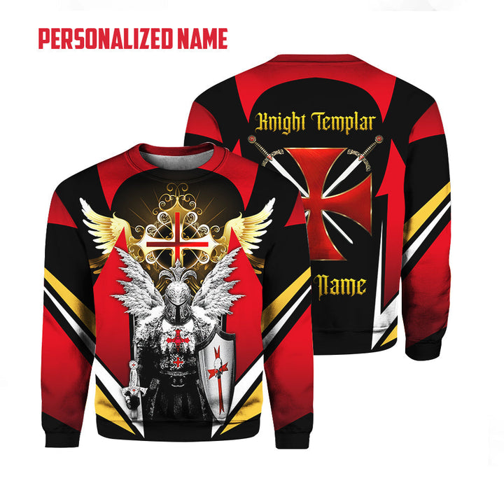 Knight Templar Custom Name Crewneck Sweatshirt For Men & Women