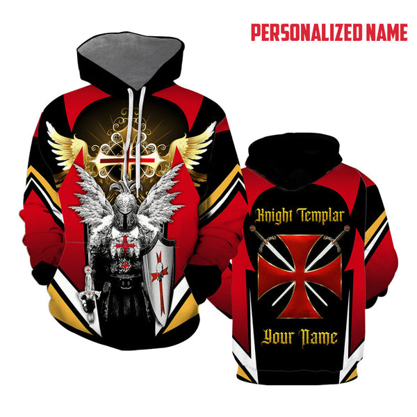 Knight Templar Custom Name Hoodie For Men & Women