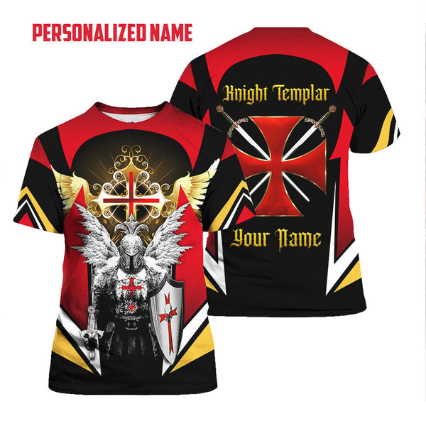 Knight Templar Custom Name T Shirt For Men & Women