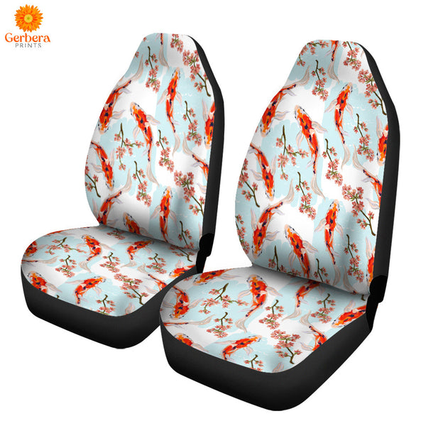 Koi Fish Tropical Japanese Flowers Branches Car Seat Cover Car Interior Accessories CSC5587