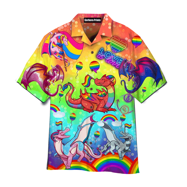 LGBT Dragon Pride Month Aloha Hawaiian Shirts For Men And For Women WT9054 Gerbera Prints