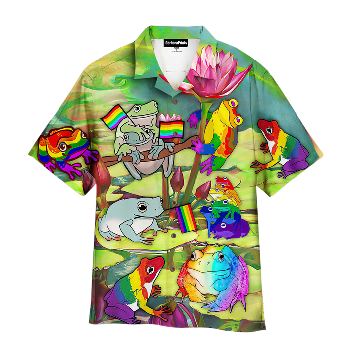 LGBT Happy Frog Pride Month Aloha Hawaiian Shirts For Men & For Women WT1697