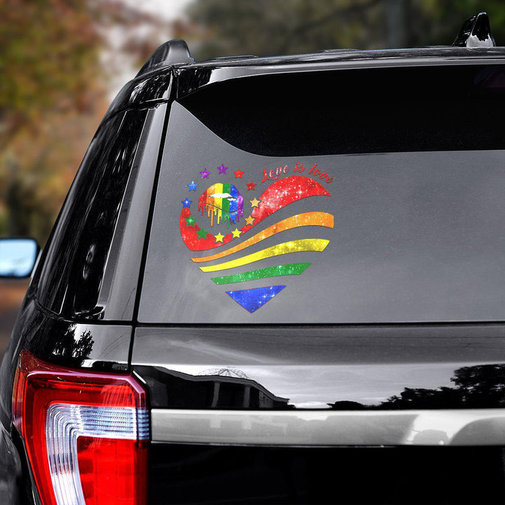 LGBT Love Is Love Car Decal Sticker | Waterproof | PVC Vinyl | CS1345