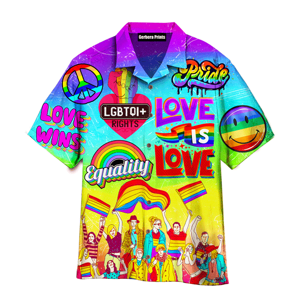 LGBT Love Wins Love Is Love Pride Month Aloha Hawaiian Shirts For Men And For Women WT9053 Gerbera Prints