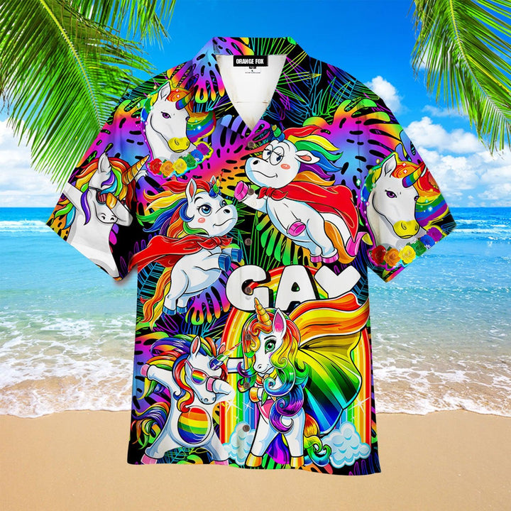 LGBT Unicorns Gay With Pride Month Hawaiian Shirt For Men & Women