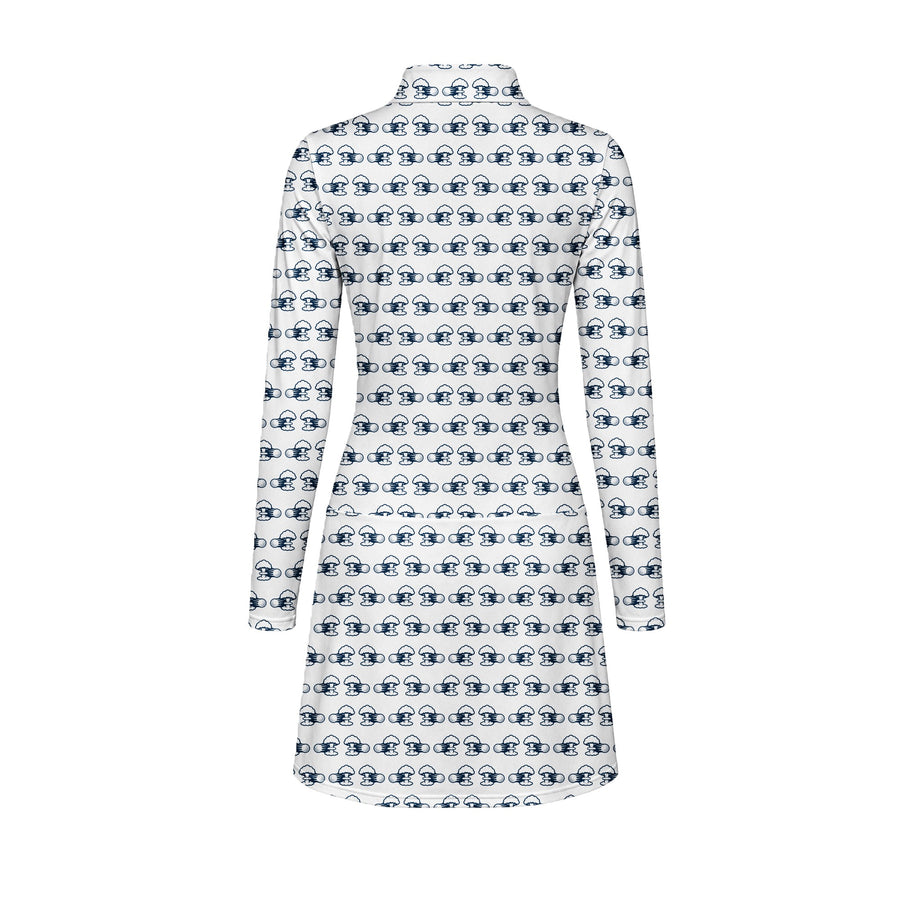 Back preview of Total Tee Destruction Long Sleeve Dress with your team and number