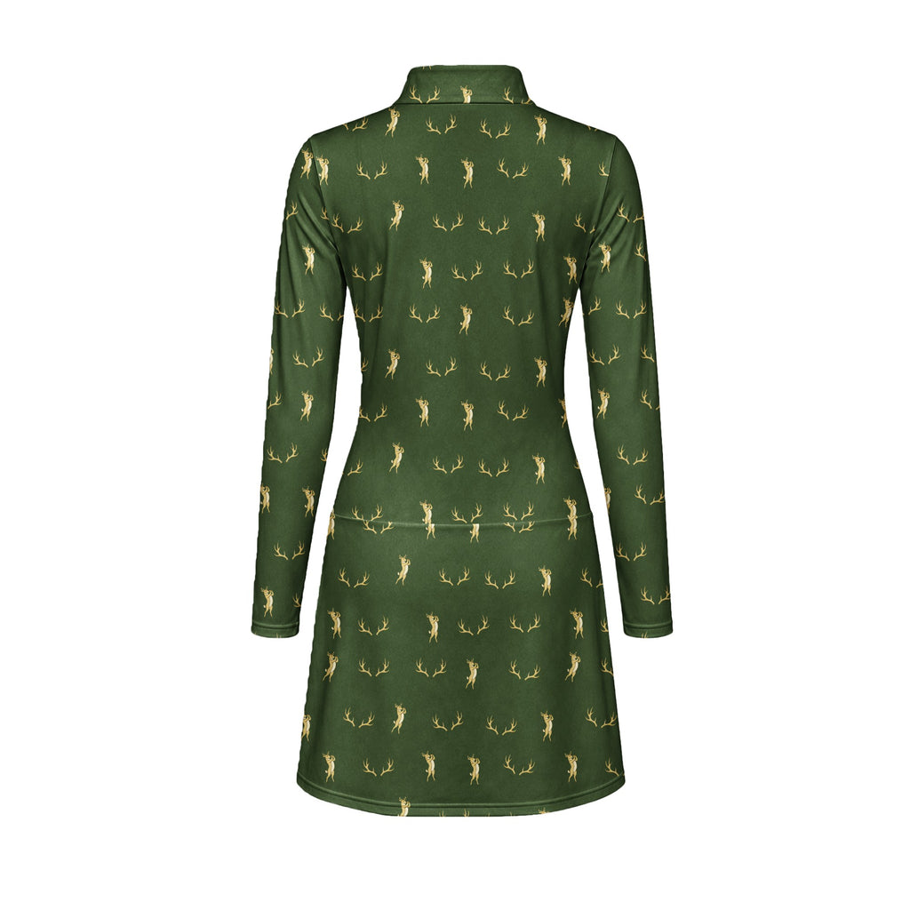 Buck Season Birdie Long Sleeve Golf Dress - Back
