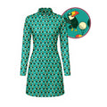 Toucan Tee Time Long Sleeve Golf Dress - Detail Close-up
