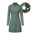 Birdie Salute Long Sleeve Golf Dress - Detail Close-up