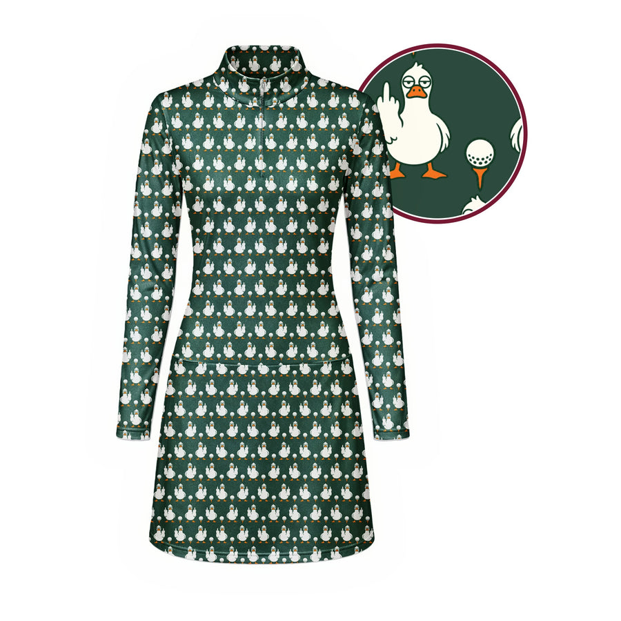 Front preview of Birdie Salute Long Sleeve Dress with your name