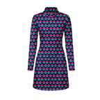 Synthwave Bogey Sun Long Sleeve Golf Dress - Front