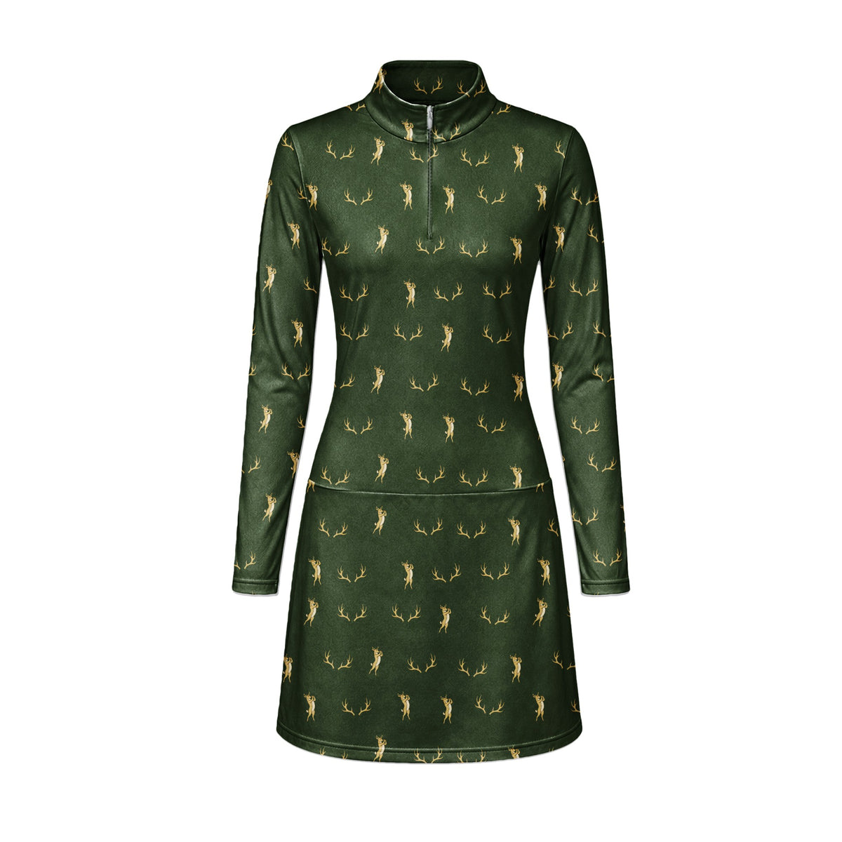 Buck Season Birdie Long Sleeve Golf Dress - Front