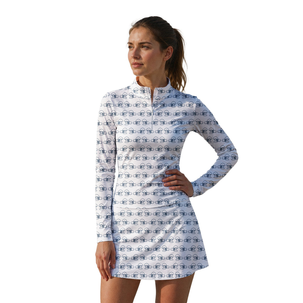 Total Tee Destruction Long Sleeve Golf Dress - Model Front