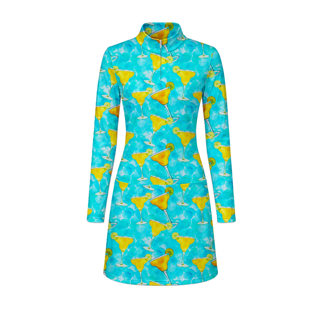 Margarita Cocktail Hello Summer Long Sleeve Dress