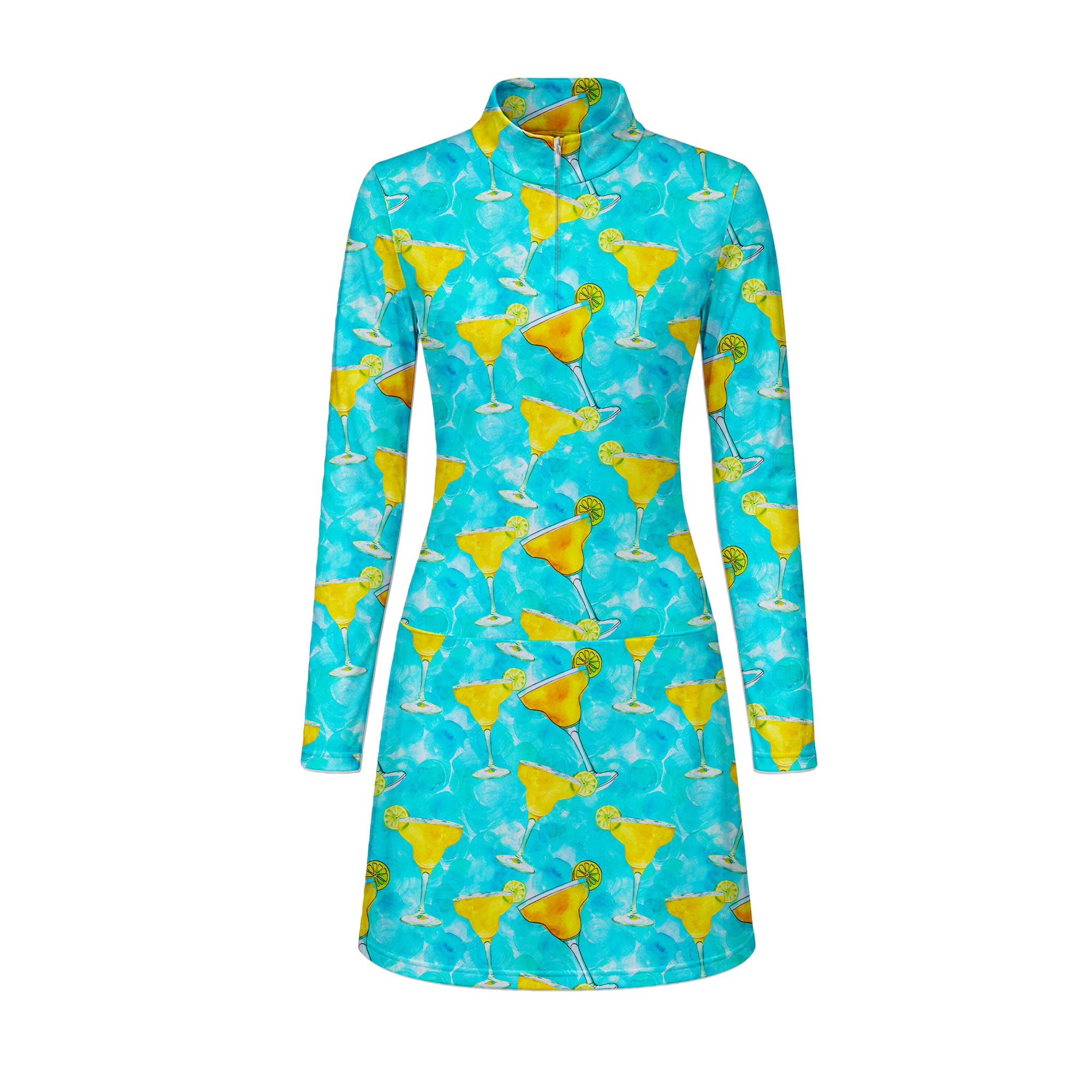 Margarita Cocktail Hello Summer Long Sleeve Dress