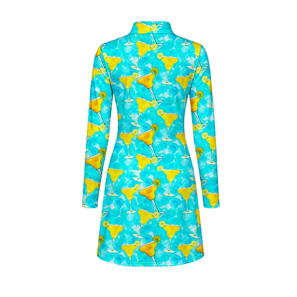 Margarita Cocktail Hello Summer Long Sleeve Dress
