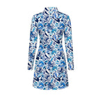 Life Of Ocean With Whales Crabs And Lobsters Long Sleeve Dress