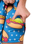 Retro Hot Dog National Hot Dog Day Long Sleeve Dress