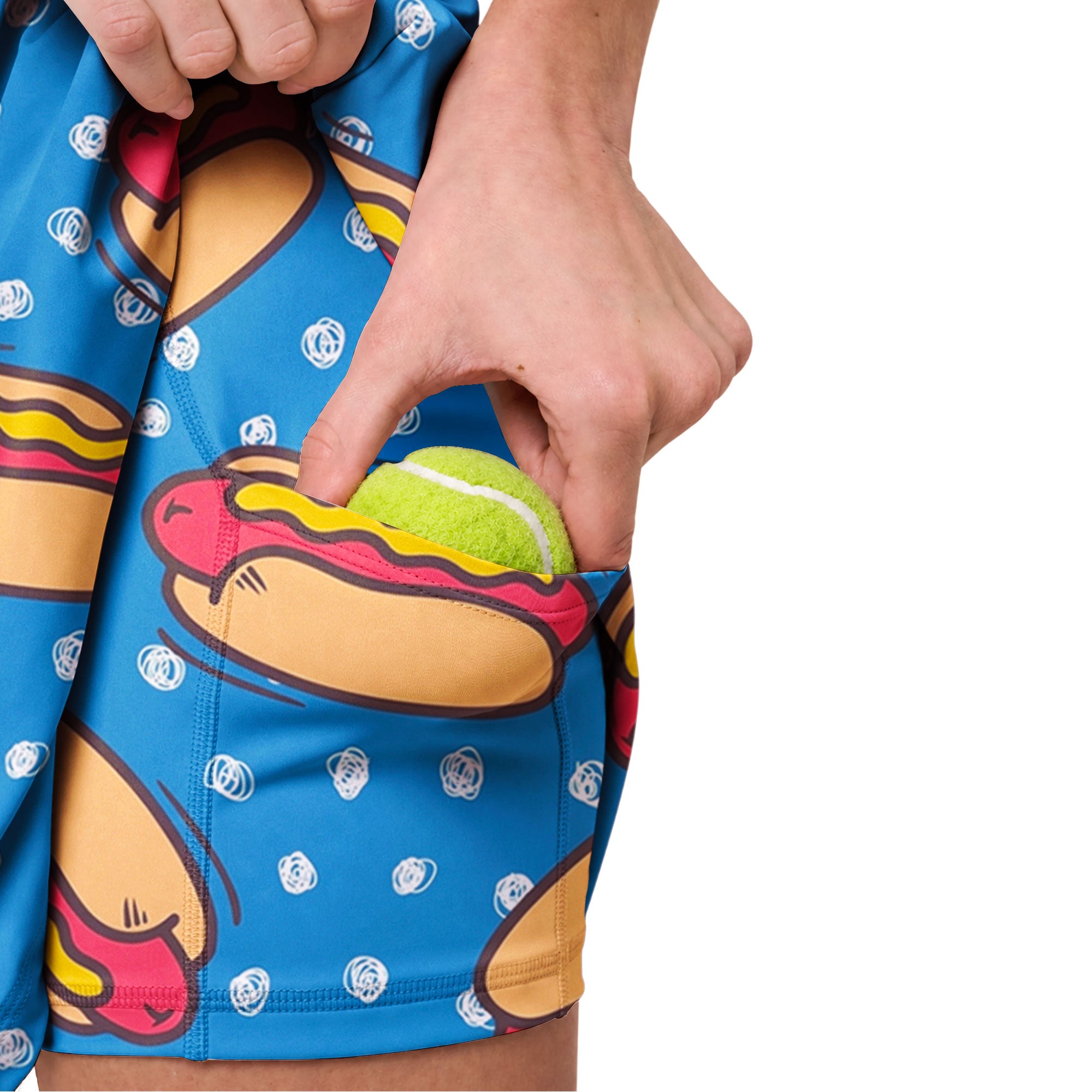 Retro Hot Dog National Hot Dog Day Long Sleeve Dress