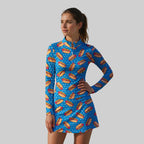 Retro Hot Dog National Hot Dog Day Long Sleeve Dress