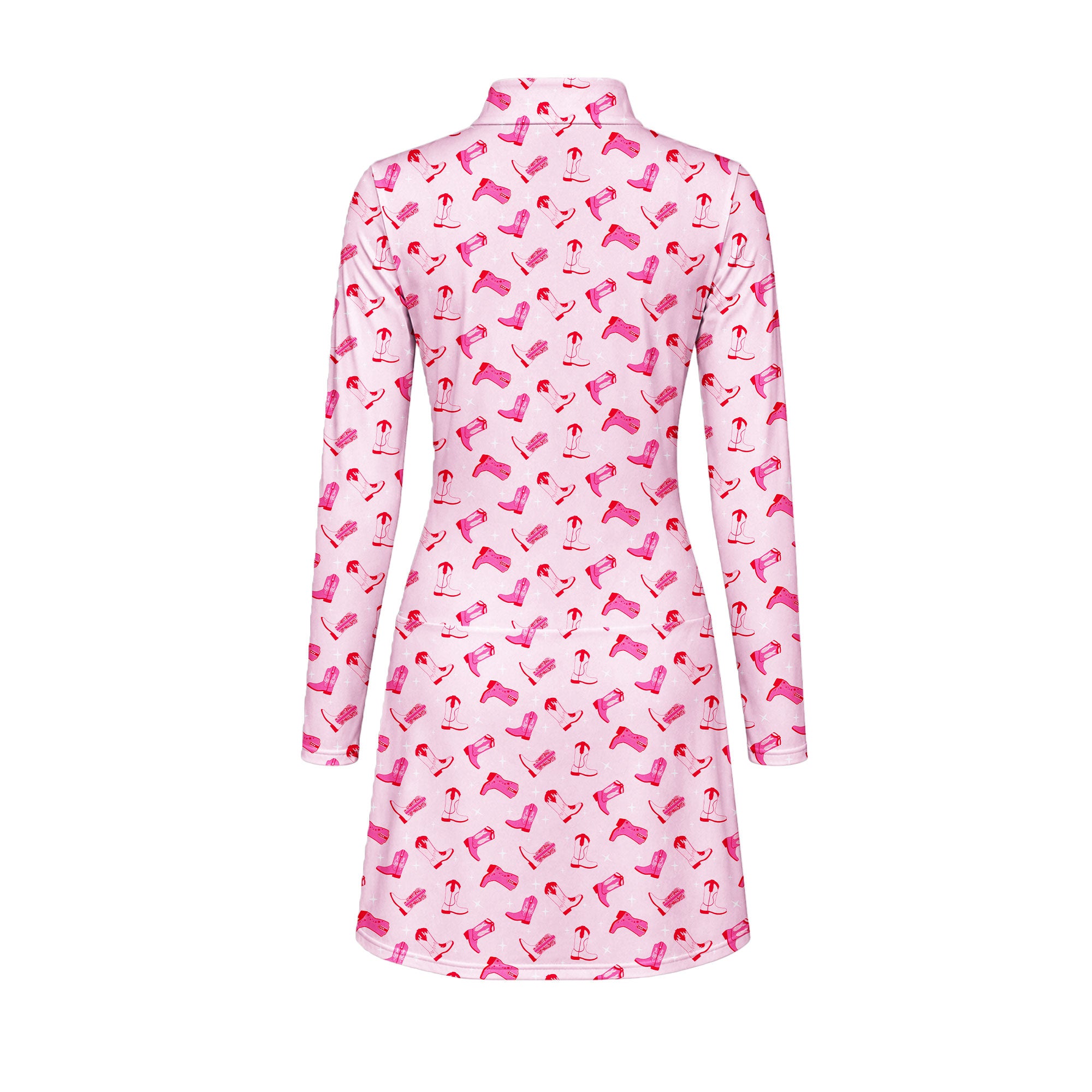 Western Tee Haw Let's Go Cowgirl Boots Long Sleeve Dress