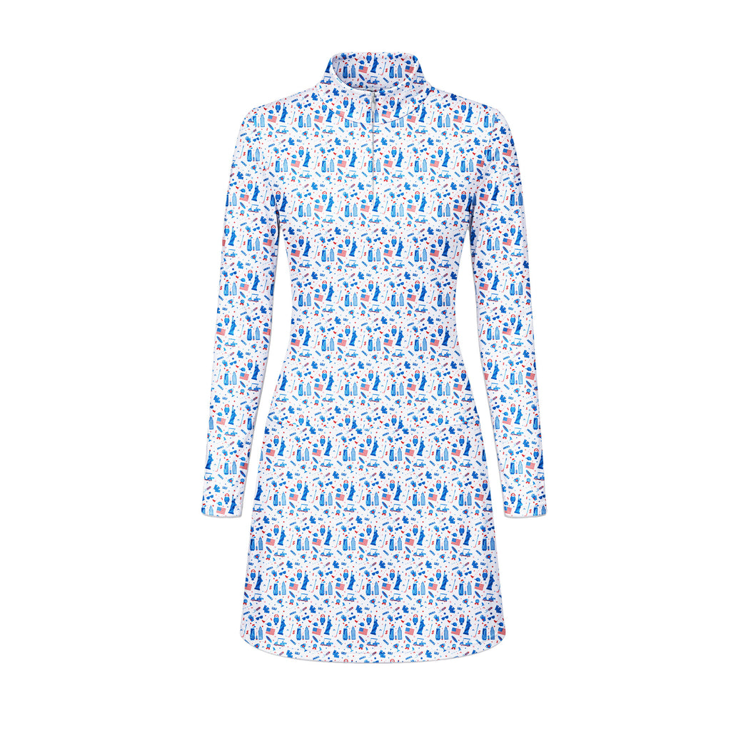 America Golf Long Sleeve Dress