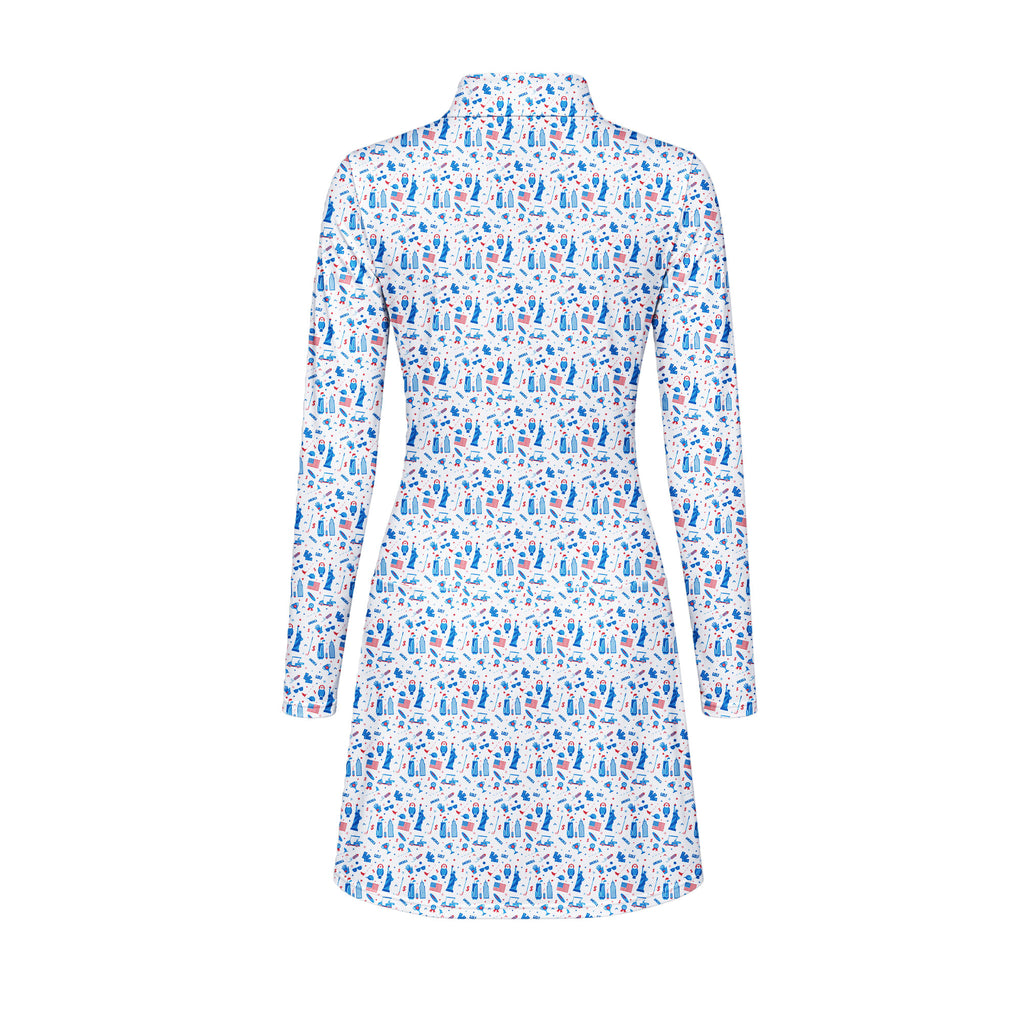 America Golf Long Sleeve Dress
