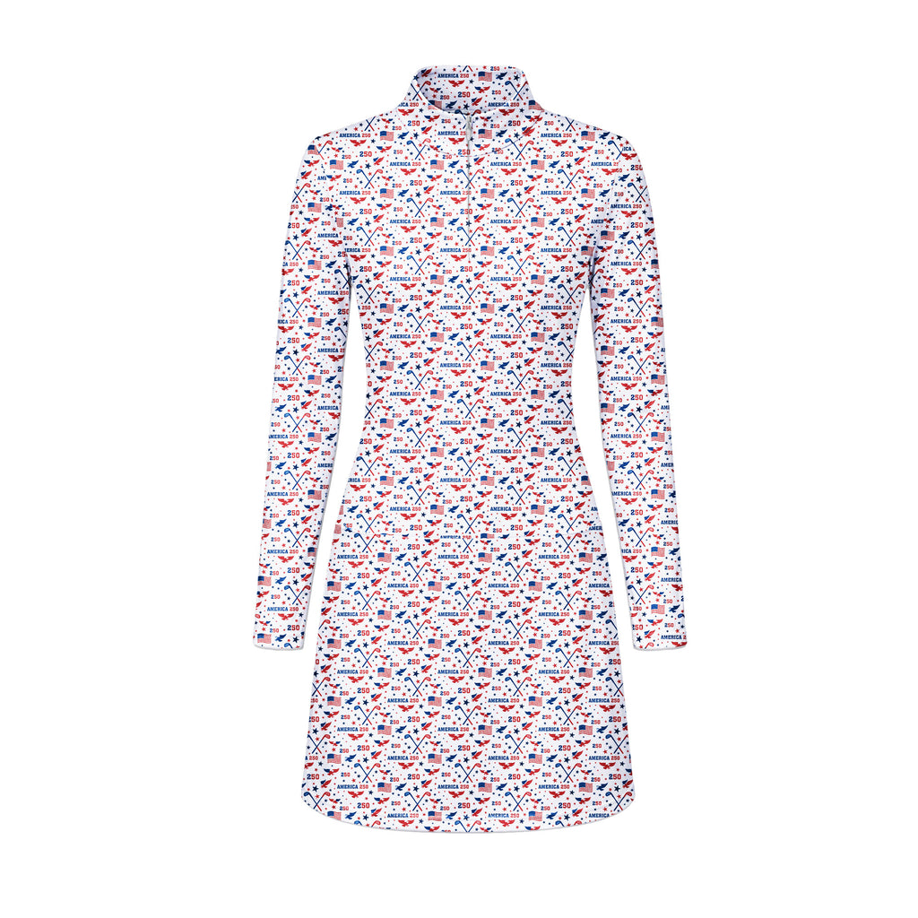 America 250 Fairways Long Sleeve Dress