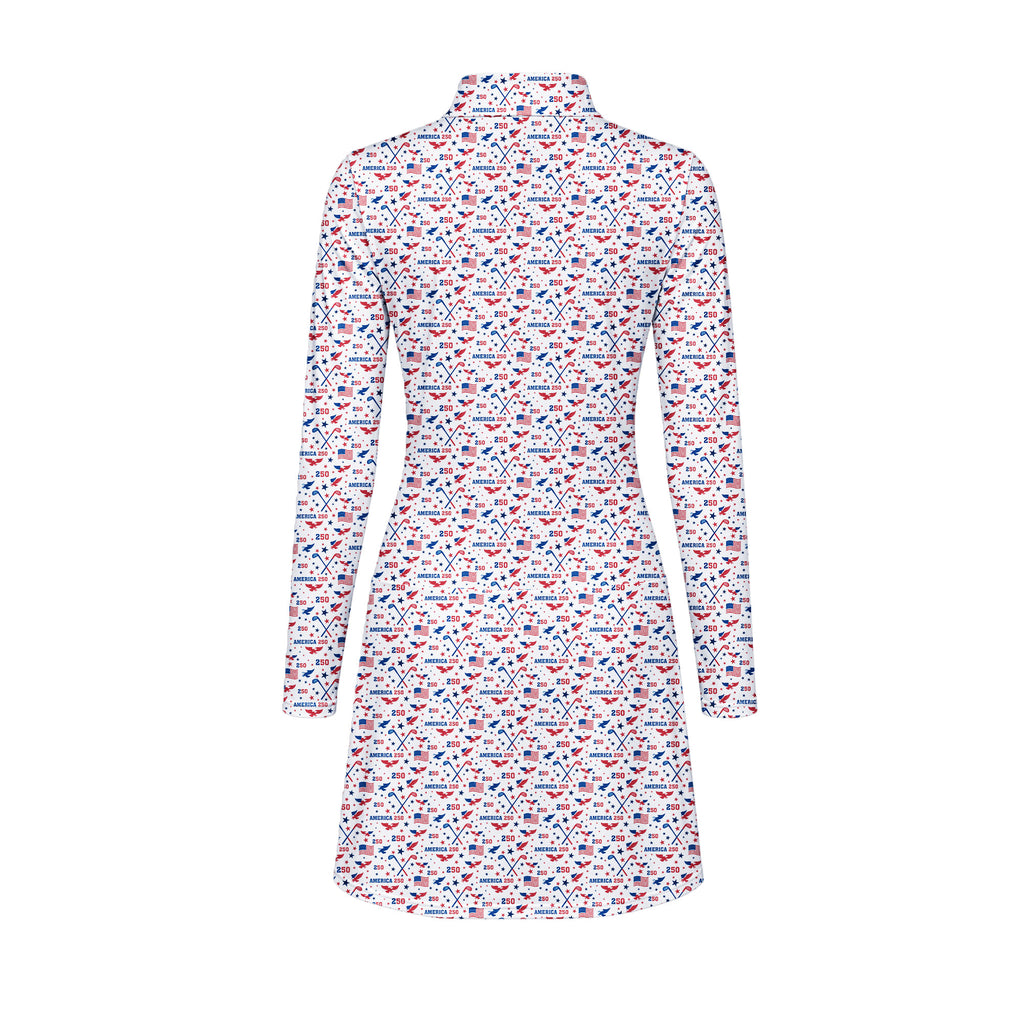 America 250 Fairways Long Sleeve Dress