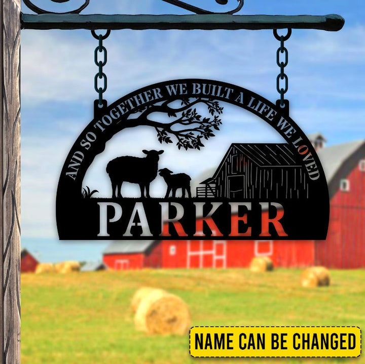 Lamb Sheep Farm Address Sign Custom Name Laser Cut Metal Signs MN1875