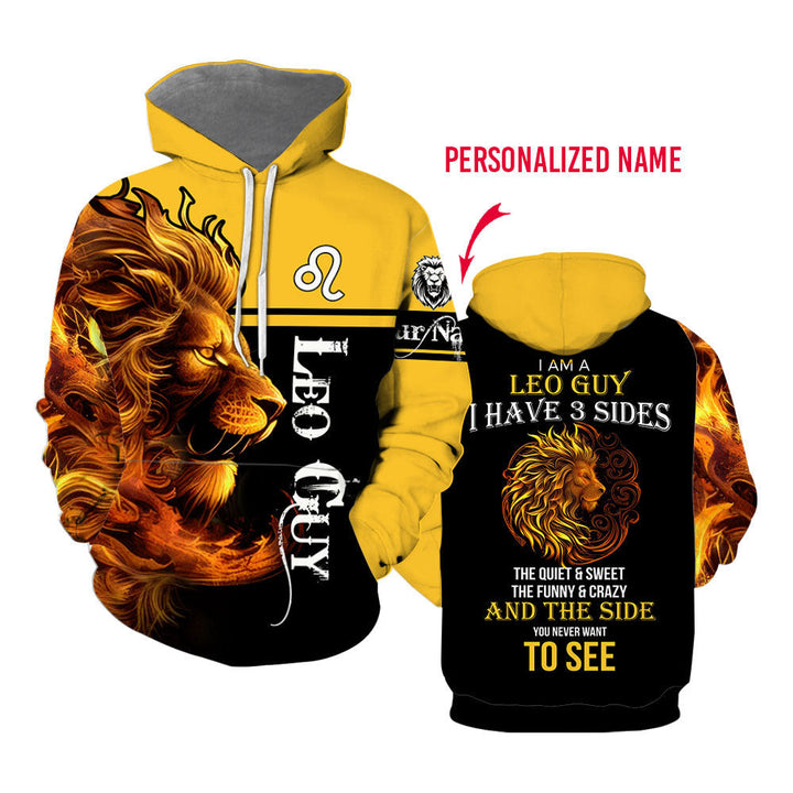 Leo Guy Zodiac Horocsope Custom Name Hoodie For Men & Women