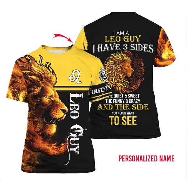 Leo Guy Zodiac Horocsope Custom Name T Shirt For Men & Women